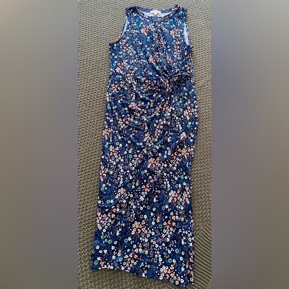 Nine Britton Navy Floral Midi Dress